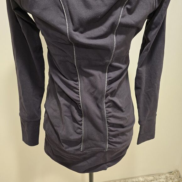 Athleta Rishi Yoga Fitted Jacket Full Zip Womens Small Black Athleisure Workout - Picture 10 of 12